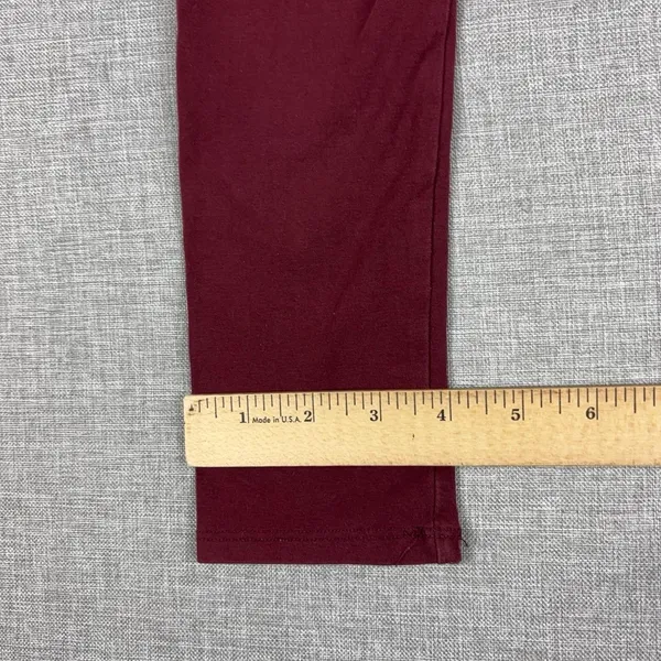 PACT ORGANIC Leggings Womens XS Red Mid Rise Ankle Cotton Stretch Jersey - Image 3