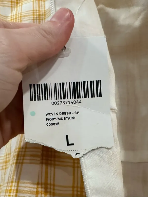Forever 21 Yellow White Checkered Sleeveless Dress Large L NEW - Image 6