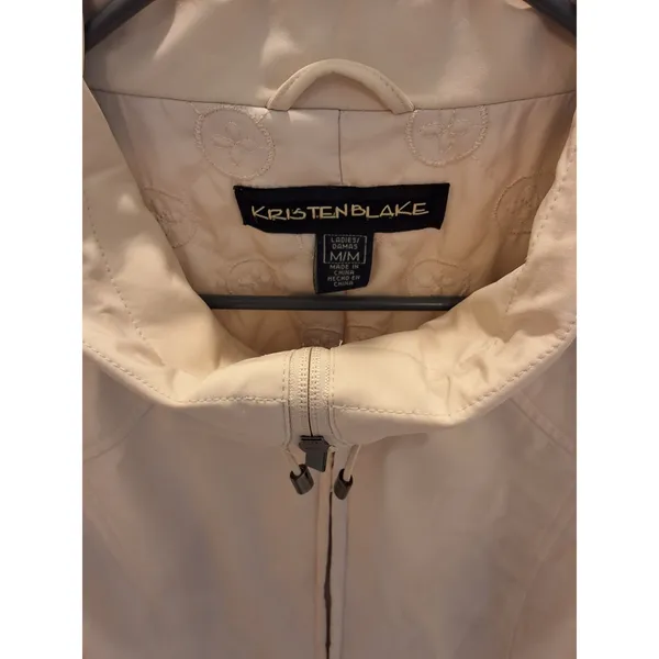 Kristen Blake Women's M Ivory Full-Zip Quilted Lined Jacket Trench Coat - Image 8