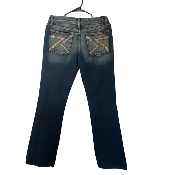Vintage Y2K 7 For All Mankind Dojo Jeans Size 29 Bootcut Rhinestone USA Made - Image 2
