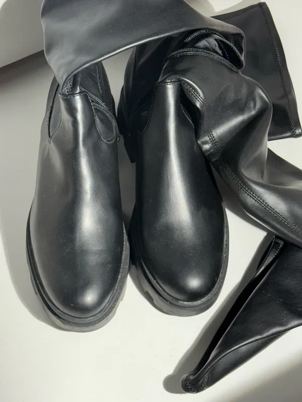 NWOT OpenEdit Women’s Black Lug-Sole Platform Boots - Image 7
