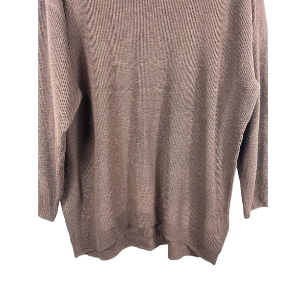 Free People FP Beach Oversized Pullover Sweater Brown Cotton Blend Stretch NWT L - Image 5