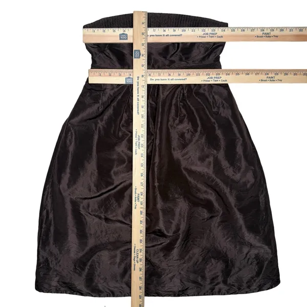 J Crew Strapless‎ Dress 0 XS Brown 100% Silk Satin Lined Babydoll Empire Waist - Image 12