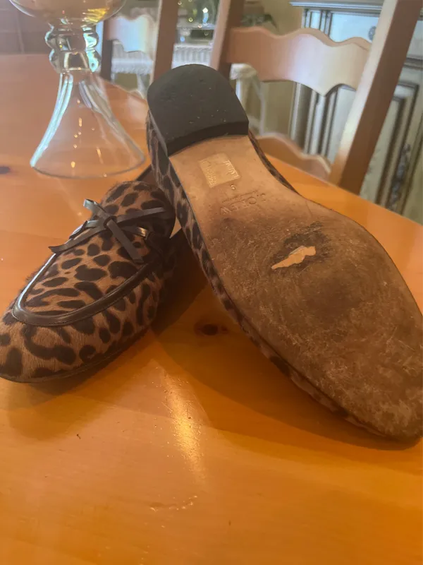 Classic Leopard J Crew Loafer w leather trim amd bow / size 9 - Image 2