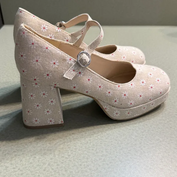 Madden Girl Floral Mary Jane Platform Heels‎ B26 - Image 5