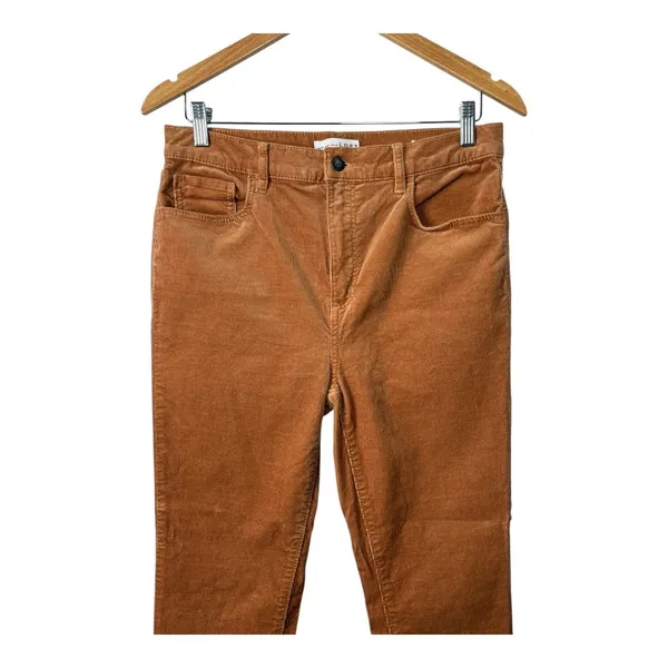 LOFT Corduroy Pants High Waist Golden Tan Brown‎ Comfort Women Size Large - Image 3
