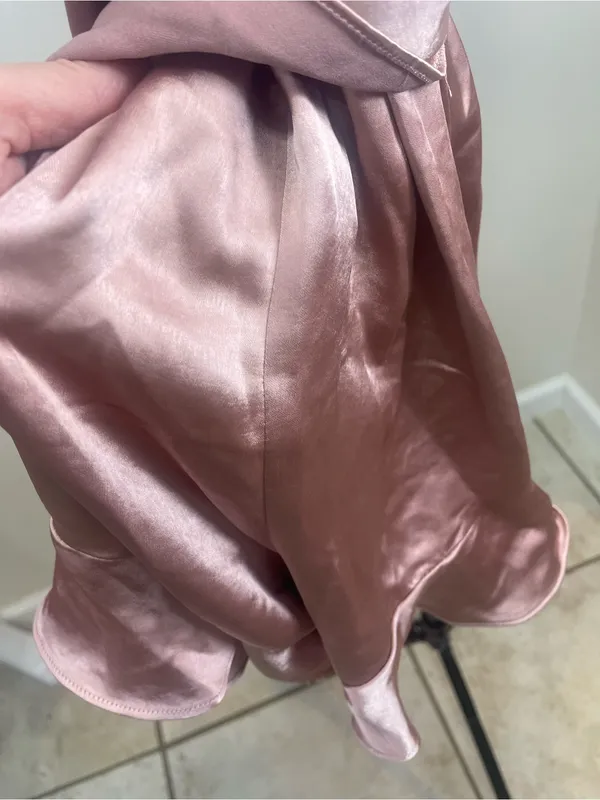 Angel Biba Rose Satin Slip Dress Romper - Image 3