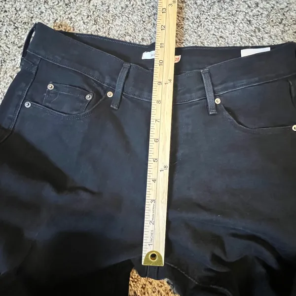 Levis 505 Straight‎ Leg Jeans Womens 28 Black Stretch Mid Rise Denim Pants - Image 5
