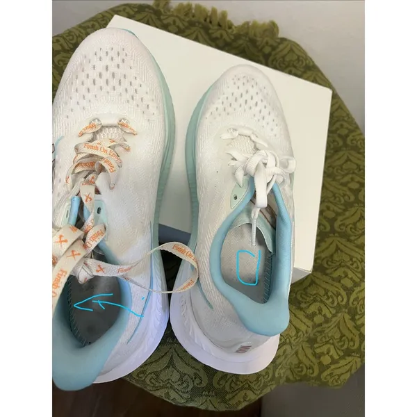 Hoka Mach 6 Women's Running Shoes White Aqua Teal Size 8.5 - Image 10