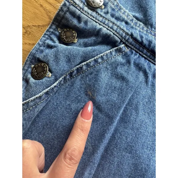 Haiks Country Patch Work Denim Overalls Blue Size Women I think Medium VTG READ - Image 11