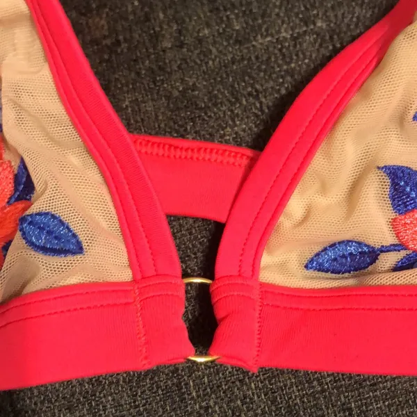 PINK - Victoria's Secret Neon Flower Bralette Women’s Size Large - Image 4