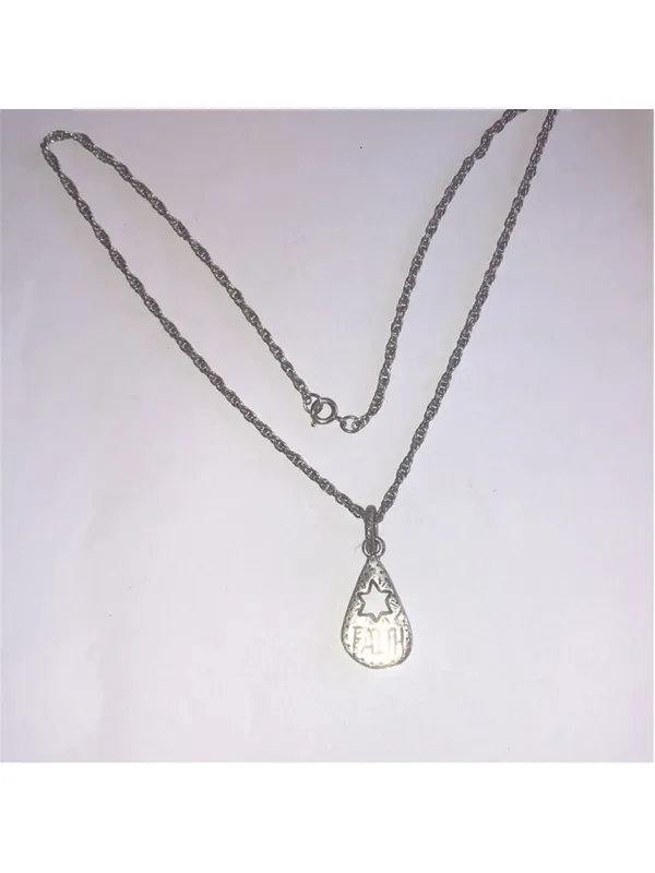 Silver Tone Faith Star Boho Pendant Necklace - Image 6