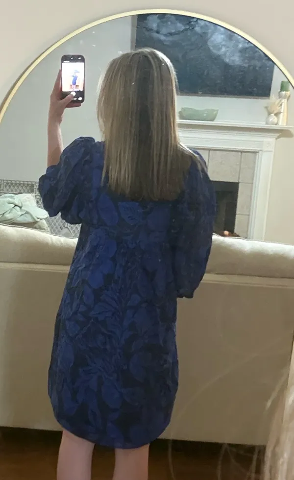 J. Marie Blue Floral Mini Dress - Image 2