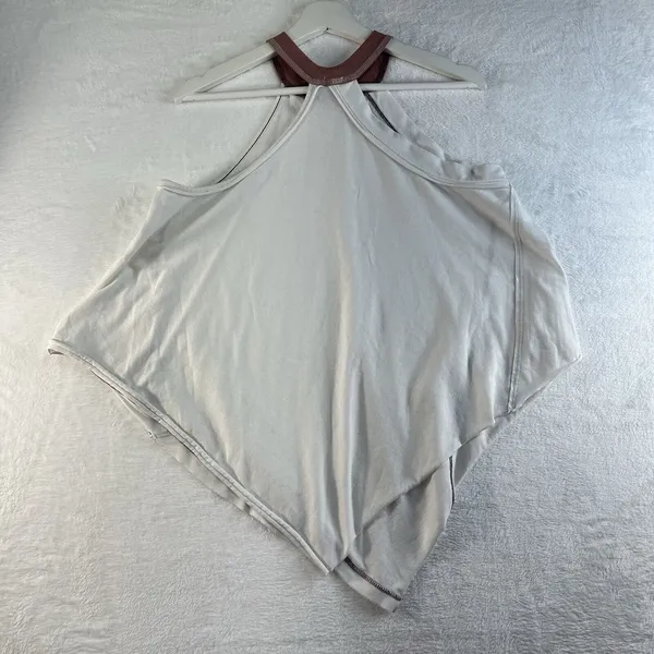We The Free People Small Twin Peaks Tank Top White Anthropologie‎ Raw Edge Relax - Image 11
