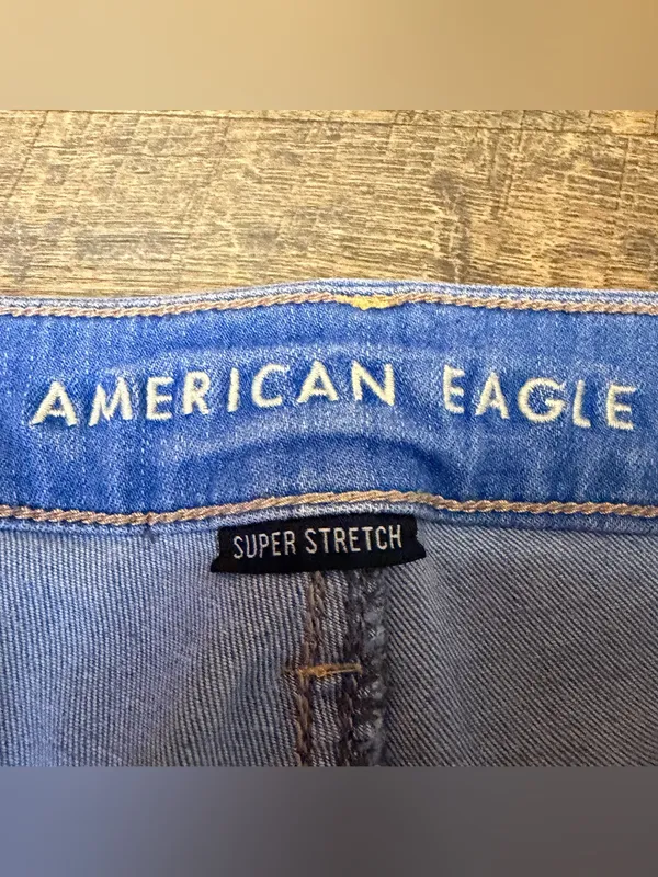American Eagle Women's 12 X-Long Super Stretch Jeggings Blue Denim Jeans - Image 3