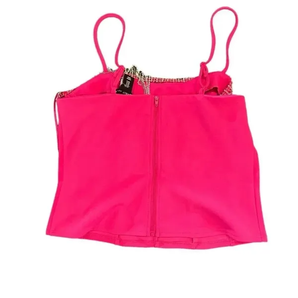 NWT Sincerely Jules Pink Corset Tank Top with Dangle‎ Rhinestones Size Medium - Image 5