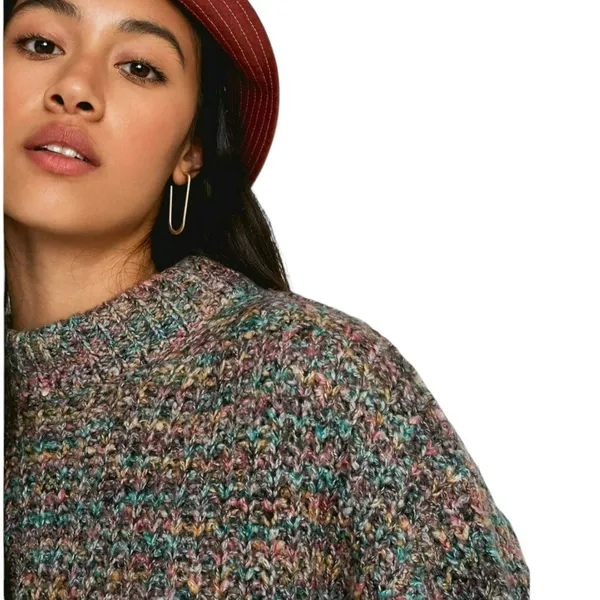 Urban Outfitters Casey Mock Neck Sweater S Multicolor Marled Relaxed Cozy Chic - Image 5