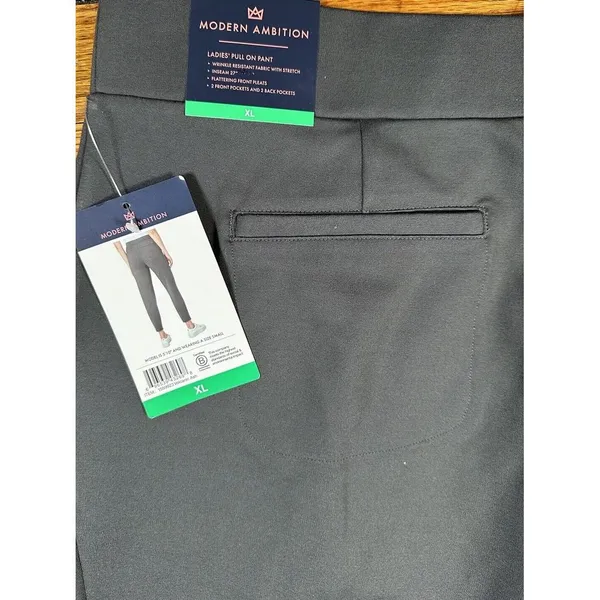 Modern‎ Ambition Pleated Front Pull On Ponte Knit Pant Volcanic Ash XL - Image 6