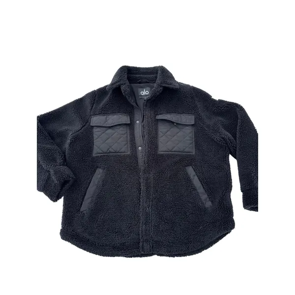 Alo Yoga Black Sherpa Edge Shacket M - Image 2