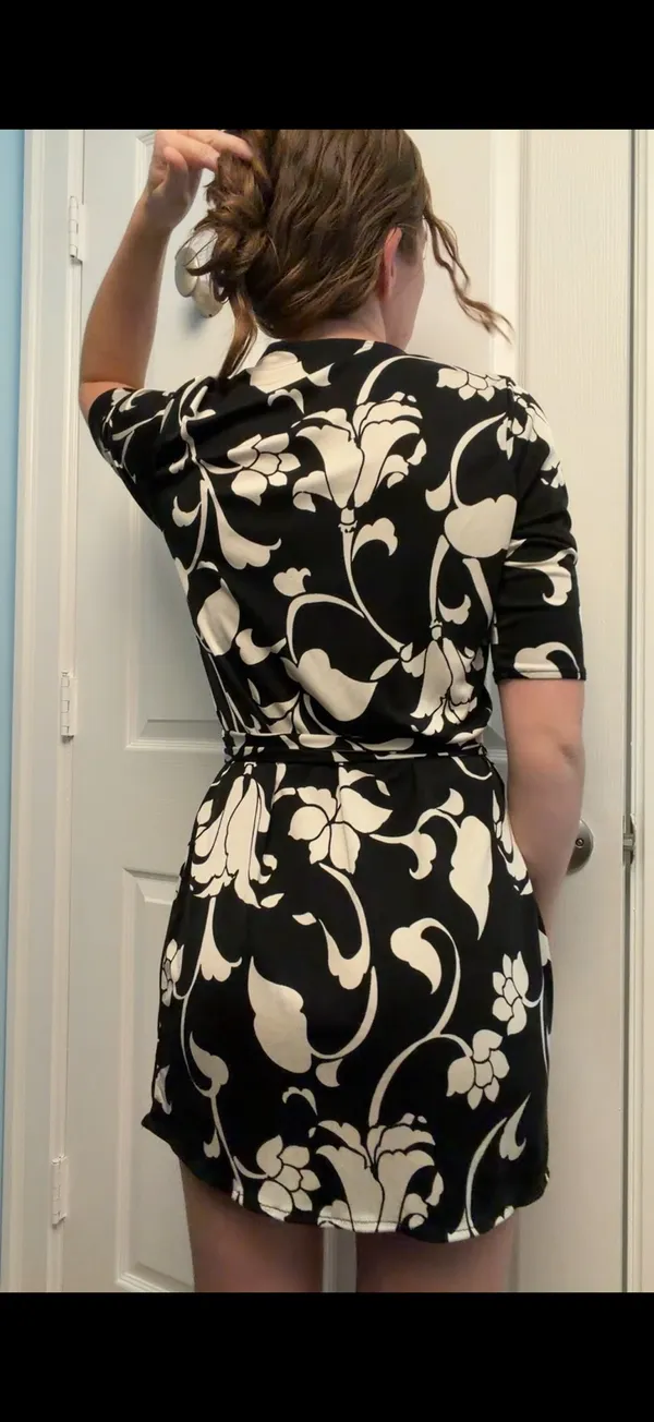 Floral Wrap Dress Black - Image 2