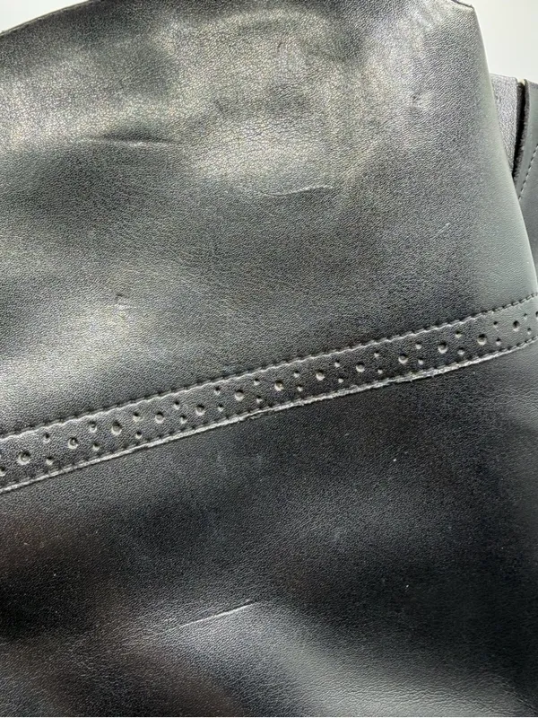 Tommy Hilfiger Black Leather Tall Riding Boots Lace Up Side Zip Women’s 6.5M - Image 13