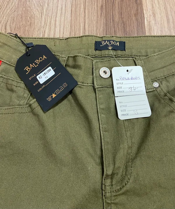 Balboa Denim Khaki Green Ripped Jeans - Image 3