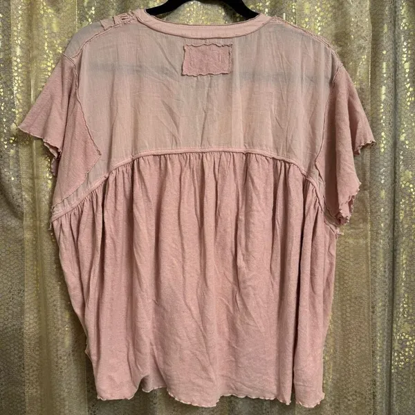Free People We The Free Blush Pink Sophia Button Down Blouse Small NWOT - Image 2