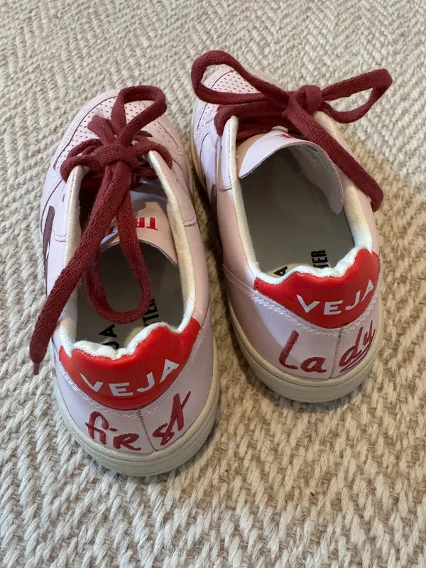 Veja Pink Modetrotter V10 Leather Lady First Low-Top Sneakers | Size 7 - Image 10