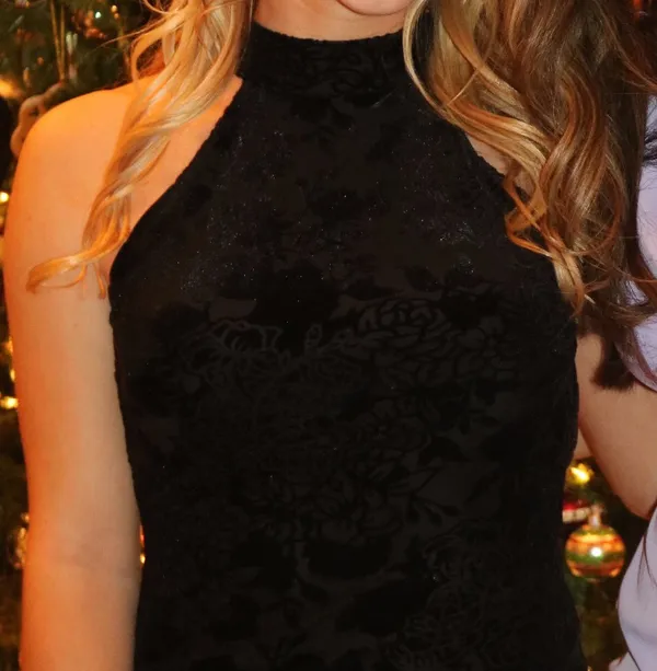 Guess Black Velvet Mini Dress - Image 2