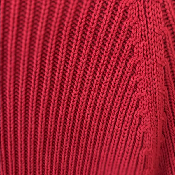 Keren Hart Chunky‎ Women’s Sweater. Red. 100% cotton. Medium. - Image 9