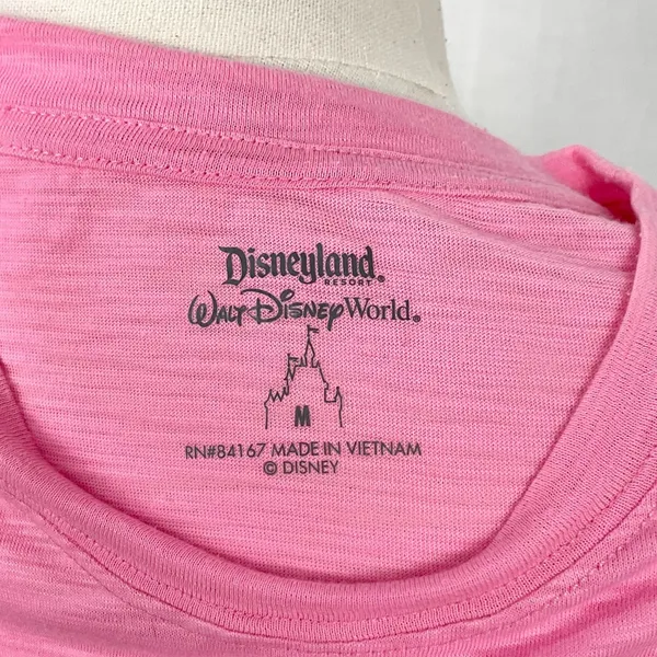 Disney Parks Mickey Mouse T-Shirt Fitted Pink Burnout Graphic Tee Sz Med Crew - Image 2