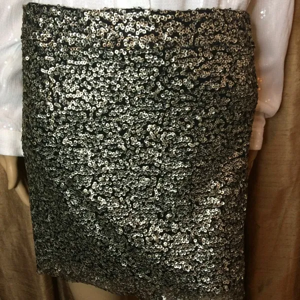 Native Rose Women's Festive Festival Bronze Sequin Mini Skirt-Sheer @Hem-Size 10 - Image 12