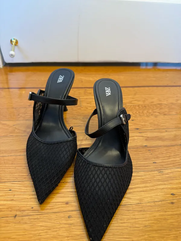 Zara Lace black heel / mule - Image 2