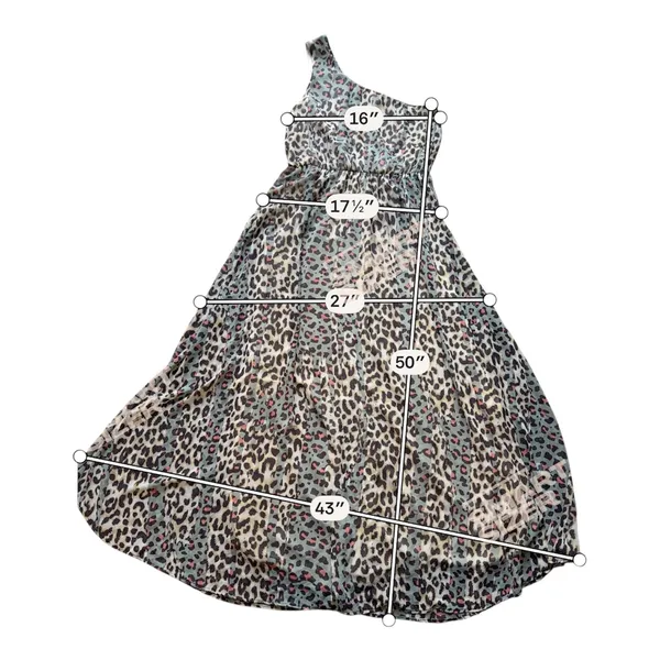 Audrey 3+1 Womens Leopard Print One Shoulder Maxi Dress Sage Green DH6600 Medium - Image 3