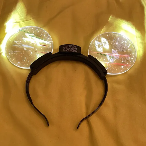 NWOT Disney Parks Star Wars Light-Up Hyperspace Spacecrafts Mickey Ear Headband - Image 5