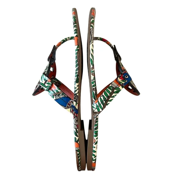 Tory Burch Miller Something Wild Patent‎ Sandals 7.5 Rare Print - Image 9