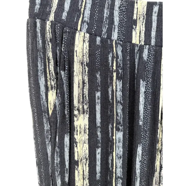 Three Dots Wide Leg Pants Womens Small‎ Blue Abstract Stripe Textured Rayon Boho - Image 4