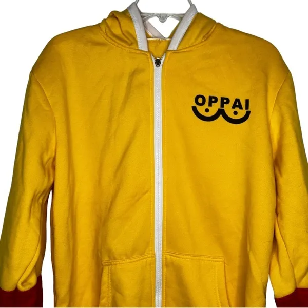 OPPAI One Touch Man Hoody Sweatshirt Yellow Size XL - Image 2