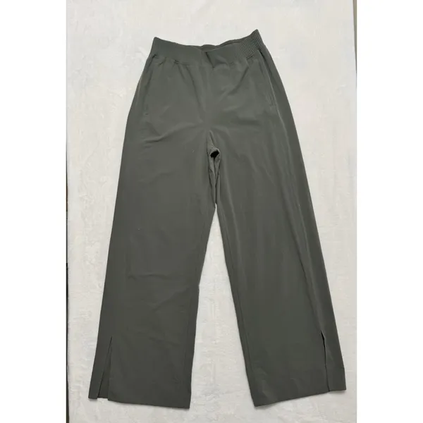 Lululemon Women's Green Stretch Woven Wide Leg High Rise Pants Size Medium - Image 2