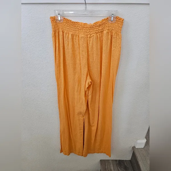 Ban.Jara Marigold Linen Blend Wide Leg Twist Front Pants - Size M - Image 5
