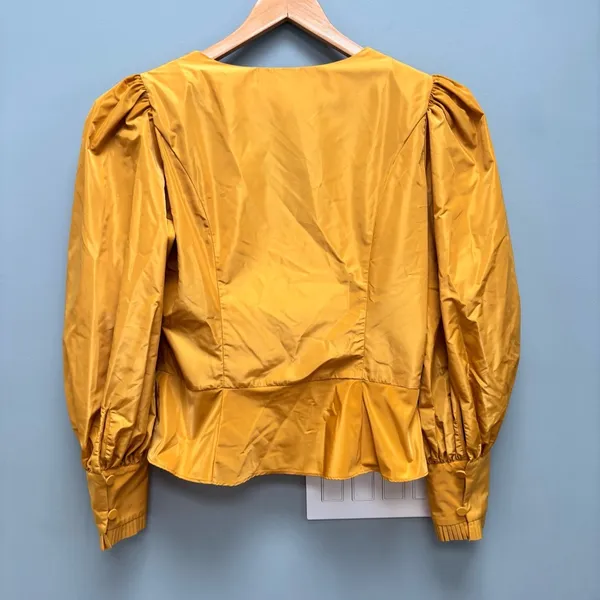 La Femme En Noir Taffeta Edwardian Blouse in Marigold L - Image 8