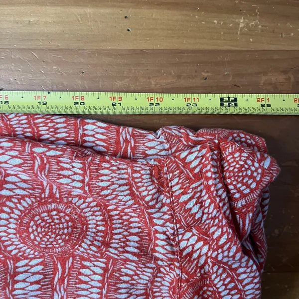 Free People Women's Linen Blend Orange Printed‎ Ankle Boho Summer Pants Size 6 - Image 9