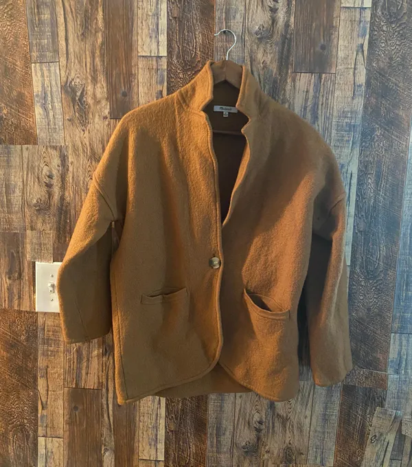 Madewell women's merino wool blazer size m brown - Image 2
