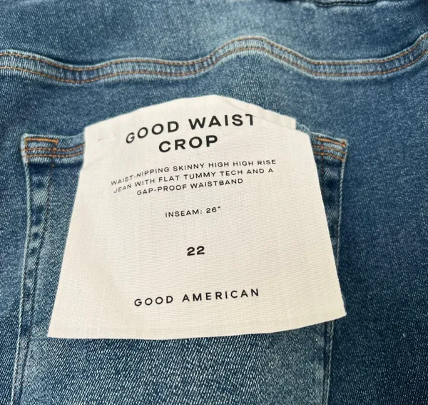 Good American Good Waist Crop Raw Edge High Rise Skinny Jeans Plus Size 22 NWT - Image 11