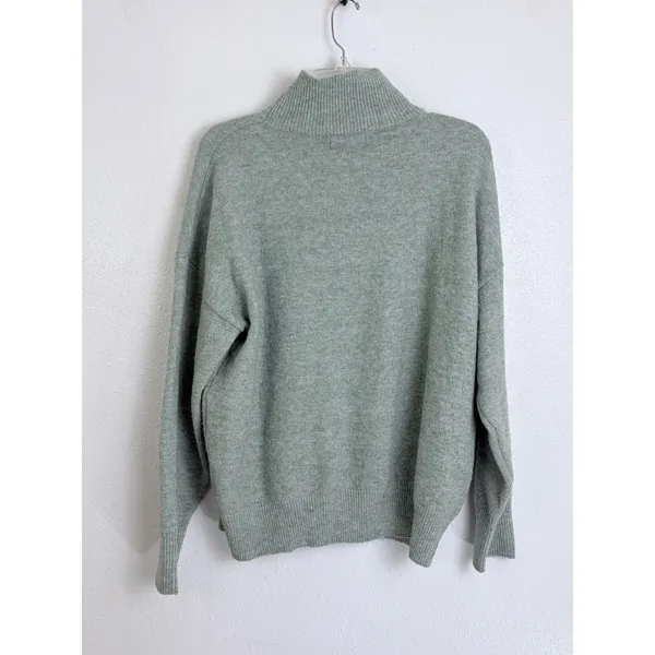 Minimalist Sage Green Mock Neck Pullover Sweater Industry L - Image 3