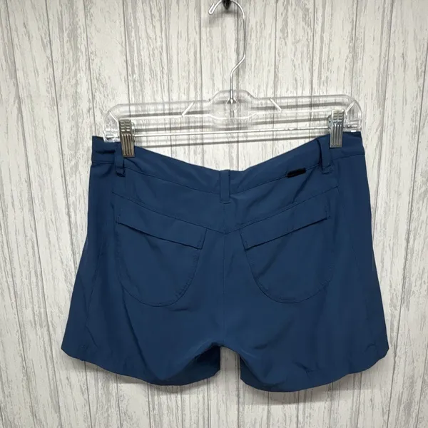 Patagonia Womens Blue Stretch Chino Shorts Size 8 Mid Rise Pockets Logo - Image 2