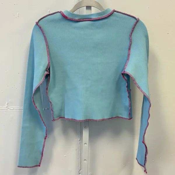 Y2K‎ The Ragged Priest Urban Outfitters Women's Blue Y2K Cutout Ribbed Top Sz 14 - Image 4