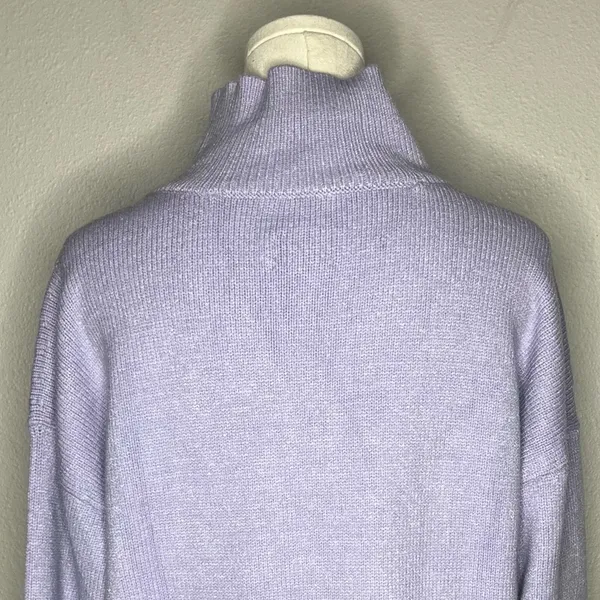 Maeve Anthropologie Lilac Crystal Mock Neck Tunic Sweater Stretch Knit - Image 9