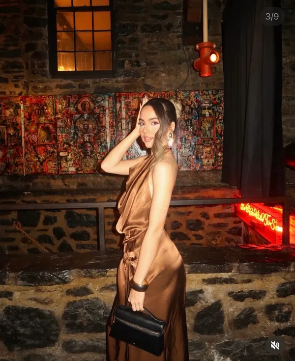 Zara Brown Satin maxi long Dress evening party holiday wedding cocktail gown - Image 6