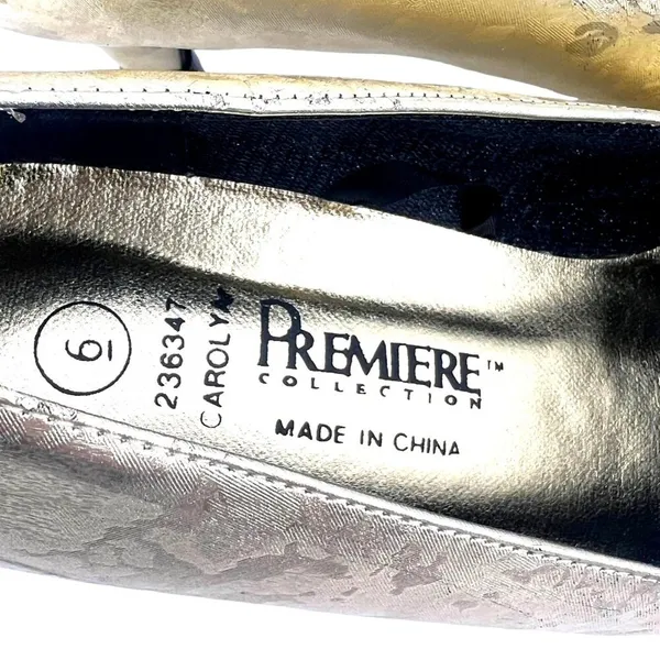 Premiere Collection Carolyn Gold Print Ballroom Dance Shoes Smooth Modern Waltz - Image 6
